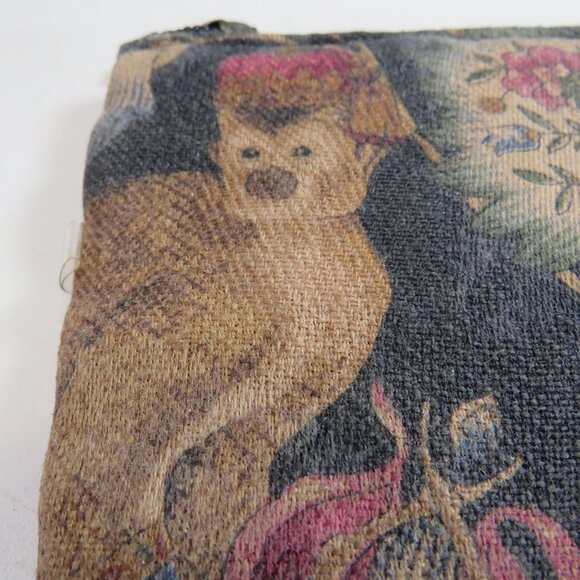 Vintage Animal Jungle Zippered Bag, padded, lined, mini purse, cosmetic Monkey - Picture 8 of 11